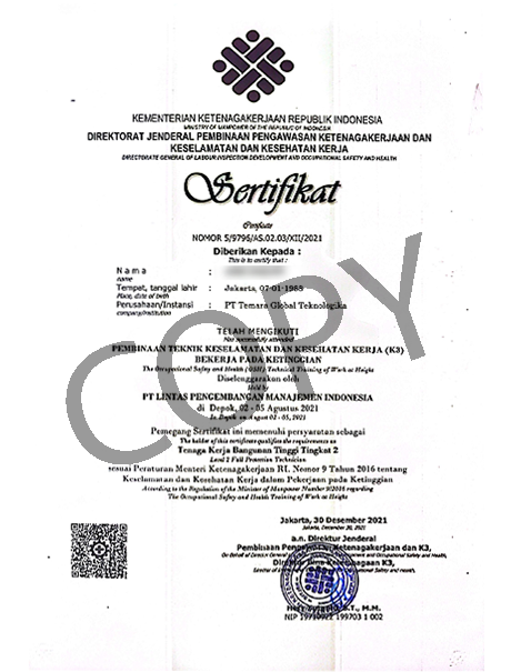 High-Rise Building Worker Level-2 Certificate (TKBT2)